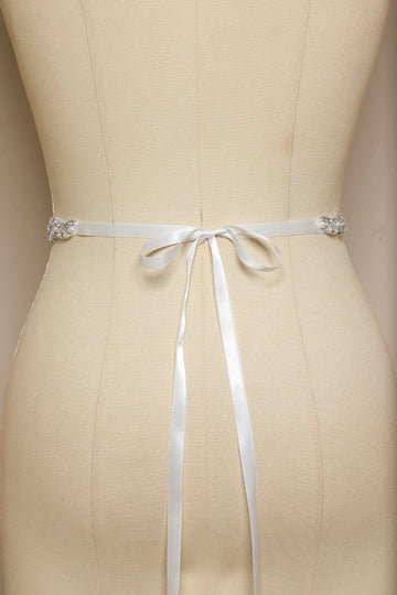 Hvidt bælte med Rhinstone